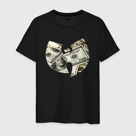 Мужская футболка хлопок с принтом Wu Tang dollars в Екатеринбурге, 100% хлопок | прямой крой, круглый вырез горловины, длина до линии бедер, слегка спущенное плечо. | Тематика изображения на принте: 