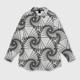 Мужская рубашка oversize 3D с принтом Треугольник и линии в Белгороде,  |  | 