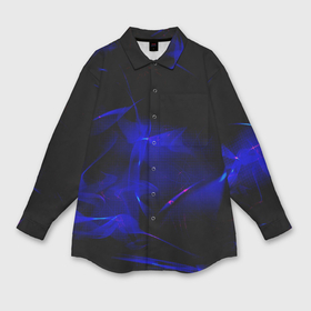 Мужская рубашка oversize 3D с принтом Синий дым узоры в Белгороде,  |  | Тематика изображения на принте: 