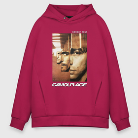 Мужское худи Oversize хлопок с принтом Camouflage   Sensor tour merch в Новосибирске, френч-терри — 70% хлопок, 30% полиэстер. Мягкий теплый начес внутри —100% хлопок | боковые карманы, эластичные манжеты и нижняя кромка, капюшон на магнитной кнопке | 