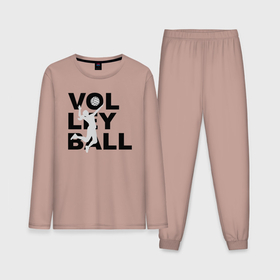 Мужская пижама с лонгсливом хлопок с принтом Volleyball player ,  |  | Тематика изображения на принте: 