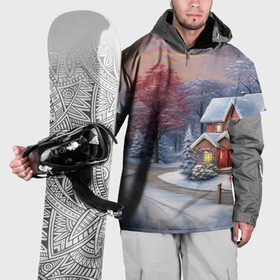 Накидка на куртку 3D с принтом Волшебство зимней природы , 100% полиэстер |  | Тематика изображения на принте: 