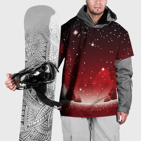 Накидка на куртку 3D с принтом Зимний берег реки с деревьями и льдом в Петрозаводске, 100% полиэстер |  | Тематика изображения на принте: 