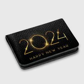 Картхолдер с принтом с принтом New Year 2024 , натуральная матовая кожа | размер 7,3 х 10 см; кардхолдер имеет 4 кармана для карт; | Тематика изображения на принте: 