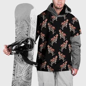 Накидка на куртку 3D с принтом Леопард в орхидеях в Белгороде, 100% полиэстер |  | Тематика изображения на принте: 