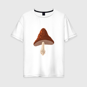 Женская футболка хлопок Oversize с принтом Волшебный Мухомор в Белгороде, 100% хлопок | свободный крой, круглый ворот, спущенный рукав, длина до линии бедер
 | 