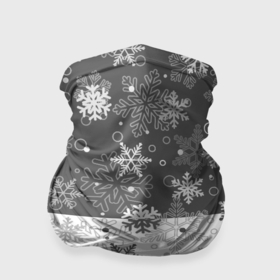Бандана-труба 3D с принтом Снежинки день ночь в Екатеринбурге, 100% полиэстер, ткань с особыми свойствами — Activecool | плотность 150‒180 г/м2; хорошо тянется, но сохраняет форму | 