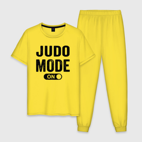 Мужская пижама хлопок с принтом Режим дзюдо активирован в Курске, 100% хлопок | брюки и футболка прямого кроя, без карманов, на брюках мягкая резинка на поясе и по низу штанин
 | 