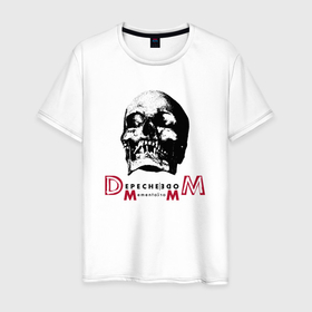 Мужская футболка хлопок с принтом Depeche Mode   Memento Mori skulls в Петрозаводске, 100% хлопок | прямой крой, круглый вырез горловины, длина до линии бедер, слегка спущенное плечо. | 