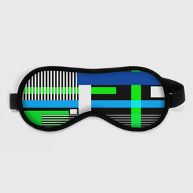 Маска для сна 3D с принтом Геометрический узор сине  зеленый в стиле пэчворк в Курске, внешний слой — 100% полиэфир, внутренний слой — 100% хлопок, между ними — поролон |  | 