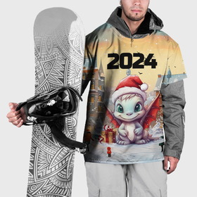 Накидка на куртку 3D с принтом Дракон новогодней ночи 2024 в Новосибирске, 100% полиэстер |  | Тематика изображения на принте: 