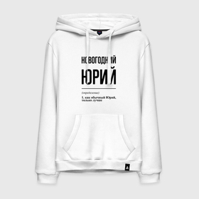 Мужская толстовка хлопок с принтом Новогодний Юрий: определение в городе Новоалтайск, френч-терри, мягкий теплый начес внутри (100% хлопок) | карман-кенгуру, эластичные манжеты и нижняя кромка, капюшон с подкладом и шнурком | Тематика изображения на принте: 