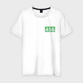 Светящаяся мужская футболка с принтом Номер 456   Игра в кальмара в Кировске,  |  | Тематика изображения на принте: 