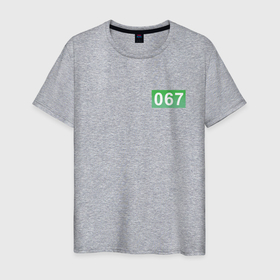 Светящаяся мужская футболка с принтом Номер 067   Игра в кальмара в Екатеринбурге,  |  | 
