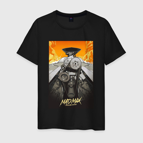 Мужская футболка хлопок с принтом Безумный Макс   мотор в Белгороде, 100% хлопок | прямой крой, круглый вырез горловины, длина до линии бедер, слегка спущенное плечо. | 