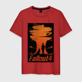 Мужская футболка хлопок с принтом Fallout 4 dog , 100% хлопок | прямой крой, круглый вырез горловины, длина до линии бедер, слегка спущенное плечо. | 