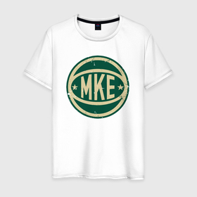 Мужская футболка хлопок с принтом Milwaukee star ball в Новосибирске, 100% хлопок | прямой крой, круглый вырез горловины, длина до линии бедер, слегка спущенное плечо. | 