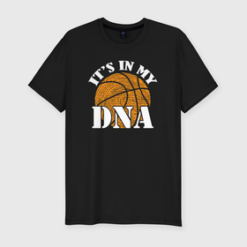 Мужская футболка хлопок Slim с принтом ДНК баскетбола , 92% хлопок, 8% лайкра | приталенный силуэт, круглый вырез ворота, длина до линии бедра, короткий рукав | Тематика изображения на принте: 