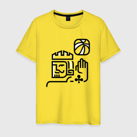 Мужская футболка хлопок с принтом Баскетбольный король в Белгороде, 100% хлопок | прямой крой, круглый вырез горловины, длина до линии бедер, слегка спущенное плечо. | 