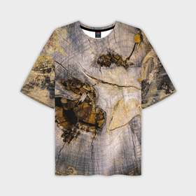 Мужская футболка oversize 3D с принтом Текстура пня сосны в Санкт-Петербурге,  |  | 