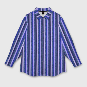 Мужская рубашка oversize 3D с принтом Сине фиолетовый в полоску в Тюмени,  |  | 