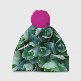 Шапка 3D c помпоном с принтом Садовые растения в Тюмени, 100% полиэстер | универсальный размер, печать по всей поверхности изделия | 