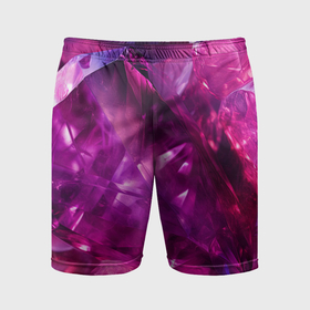 Мужские шорты спортивные с принтом Фиолетовые и розовые кристалы в Кировске,  |  | Тематика изображения на принте: 