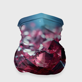 Бандана-труба 3D с принтом Фиолетовые и  розовые алмазы в Тюмени, 100% полиэстер, ткань с особыми свойствами — Activecool | плотность 150‒180 г/м2; хорошо тянется, но сохраняет форму | 