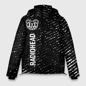 Мужская зимняя куртка 3D с принтом Radiohead glitch на темном фоне по вертикали в Санкт-Петербурге, верх — 100% полиэстер; подкладка — 100% полиэстер; утеплитель — 100% полиэстер | длина ниже бедра, свободный силуэт Оверсайз. Есть воротник-стойка, отстегивающийся капюшон и ветрозащитная планка. 

Боковые карманы с листочкой на кнопках и внутренний карман на молнии. | 