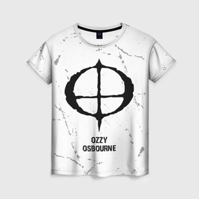 Женская футболка 3D с принтом Ozzy Osbourne glitch на светлом фоне в Тюмени, 100% полиэфир ( синтетическое хлопкоподобное полотно) | прямой крой, круглый вырез горловины, длина до линии бедер | 