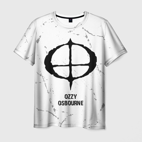 Мужская футболка 3D с принтом Ozzy Osbourne glitch на светлом фоне в Кировске, 100% полиэфир | прямой крой, круглый вырез горловины, длина до линии бедер | 