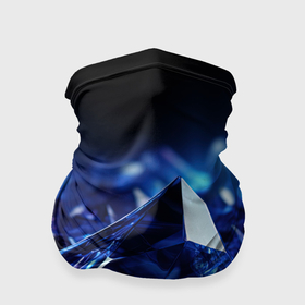 Бандана-труба 3D с принтом Синие прозрачные алмазы в Тюмени, 100% полиэстер, ткань с особыми свойствами — Activecool | плотность 150‒180 г/м2; хорошо тянется, но сохраняет форму | Тематика изображения на принте: 