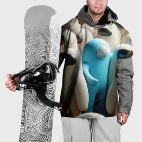 Накидка на куртку 3D с принтом Among us   ai art   video game , 100% полиэстер |  | Тематика изображения на принте: 