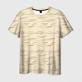 Мужская футболка 3D с принтом Пастельный тигр , 100% полиэфир | прямой крой, круглый вырез горловины, длина до линии бедер | 