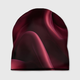 Шапка 3D с принтом Бордовый шелк в Тюмени, 100% полиэстер | универсальный размер, печать по всей поверхности изделия | 