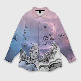 Мужская рубашка oversize 3D с принтом Lil Peep ангел рисунок ,  |  | 