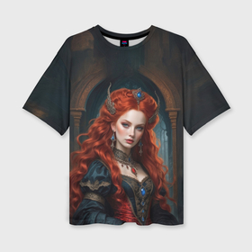Женская футболка oversize 3D с принтом Рыжая принцесса в Санкт-Петербурге,  |  | 