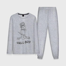 Мужская пижама с лонгсливом хлопок с принтом Bart hellboy Lill Peep в Курске,  |  | 
