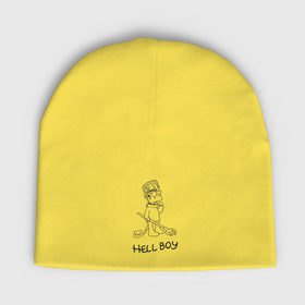Мужская шапка демисезонная с принтом Bart hellboy Lill Peep в Белгороде,  |  | Тематика изображения на принте: 