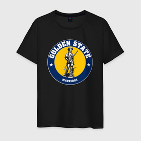 Мужская футболка хлопок с принтом Golden State в Белгороде, 100% хлопок | прямой крой, круглый вырез горловины, длина до линии бедер, слегка спущенное плечо. | 
