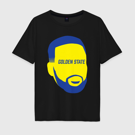 Мужская футболка хлопок Oversize с принтом Golden State Curry , 100% хлопок | свободный крой, круглый ворот, “спинка” длиннее передней части | 