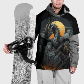 Накидка на куртку 3D с принтом Дракон волшебной полуночи в Курске, 100% полиэстер |  | 