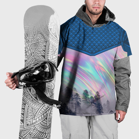 Накидка на куртку 3D с принтом Туман и северное сияние в Курске, 100% полиэстер |  | Тематика изображения на принте: 