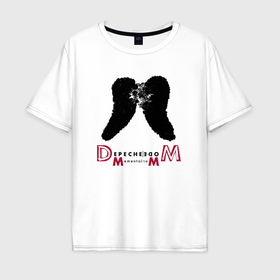 Мужская футболка хлопок Oversize с принтом Depeche Mode   Memento Mori angel logo в Курске, 100% хлопок | свободный крой, круглый ворот, “спинка” длиннее передней части | 