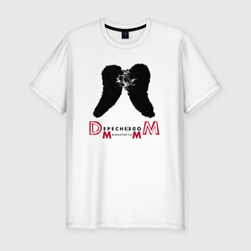 Мужская футболка хлопок Slim с принтом Depeche Mode   Memento Mori angel logo в Рязани, 92% хлопок, 8% лайкра | приталенный силуэт, круглый вырез ворота, длина до линии бедра, короткий рукав | 