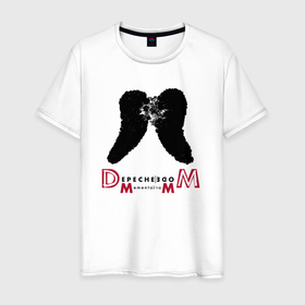 Мужская футболка хлопок с принтом Depeche Mode   Memento Mori angel logo в Новосибирске, 100% хлопок | прямой крой, круглый вырез горловины, длина до линии бедер, слегка спущенное плечо. | 