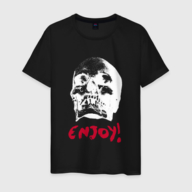 Мужская футболка хлопок с принтом Depeche Mode   Skull enjoy в Новосибирске, 100% хлопок | прямой крой, круглый вырез горловины, длина до линии бедер, слегка спущенное плечо. | 