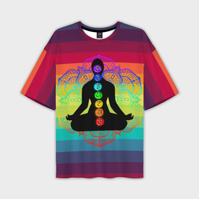 Мужская футболка oversize 3D с принтом Символ кундалини йоги   чакры исцеления в Курске,  |  | 