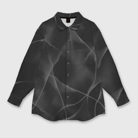 Мужская рубашка oversize 3D с принтом Серый дым и ночь ,  |  | 