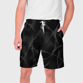 Мужские шорты 3D с принтом Серый дым и ночь в Санкт-Петербурге,  полиэстер 100% | прямой крой, два кармана без застежек по бокам. Мягкая трикотажная резинка на поясе, внутри которой широкие завязки. Длина чуть выше колен | 